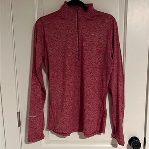 Nike Dri-FIT Red Long Sleeve 1/4 Zip Pullover